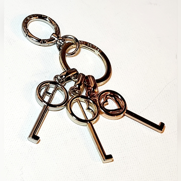 Henri bendel monogram tri-tone keychain purse charm - Picture 3 of 4